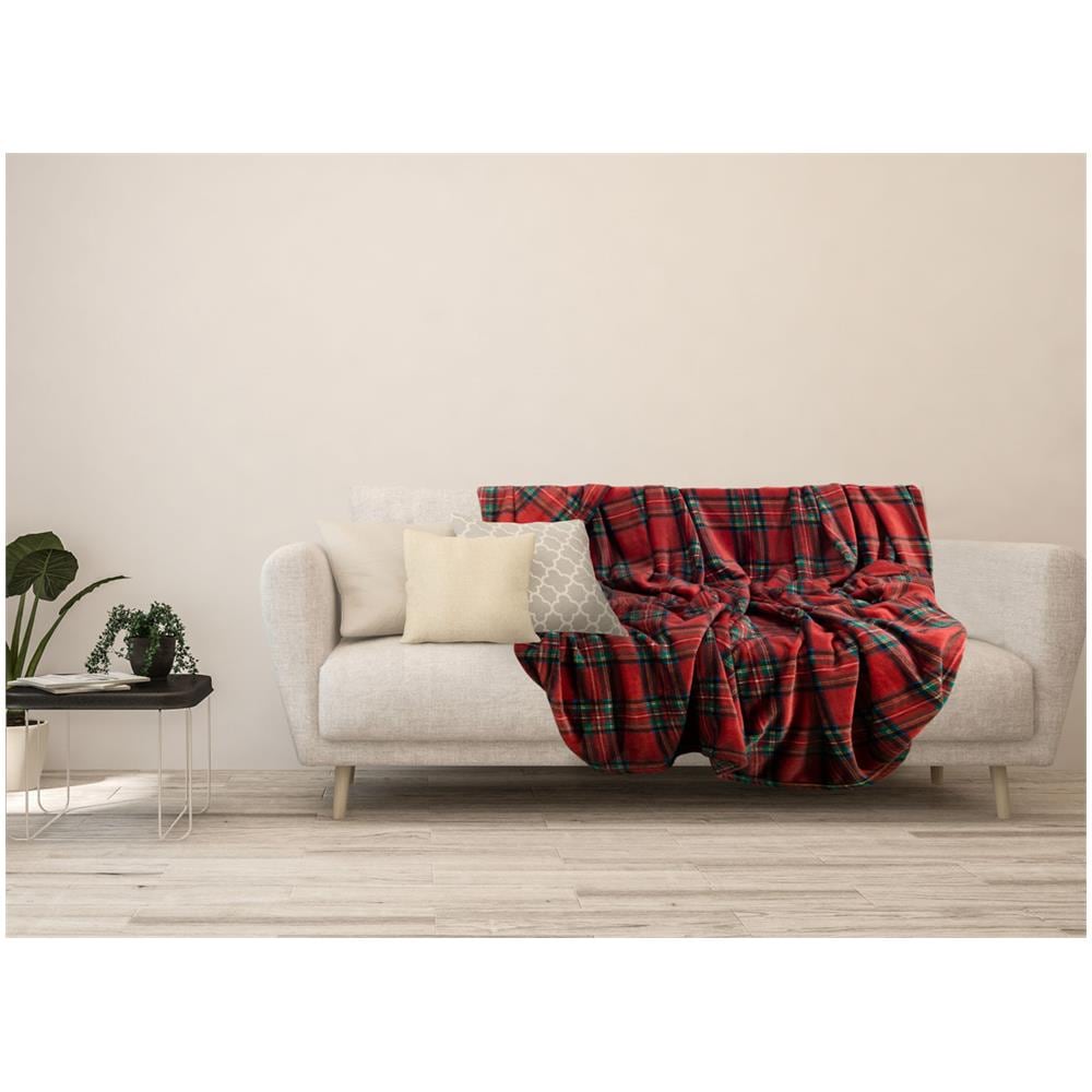 Plaid Divano Tartan Scozzese A Quadri Coperta Inverno Calda Morbida 2 Piazze Bordeaux - Foto 1