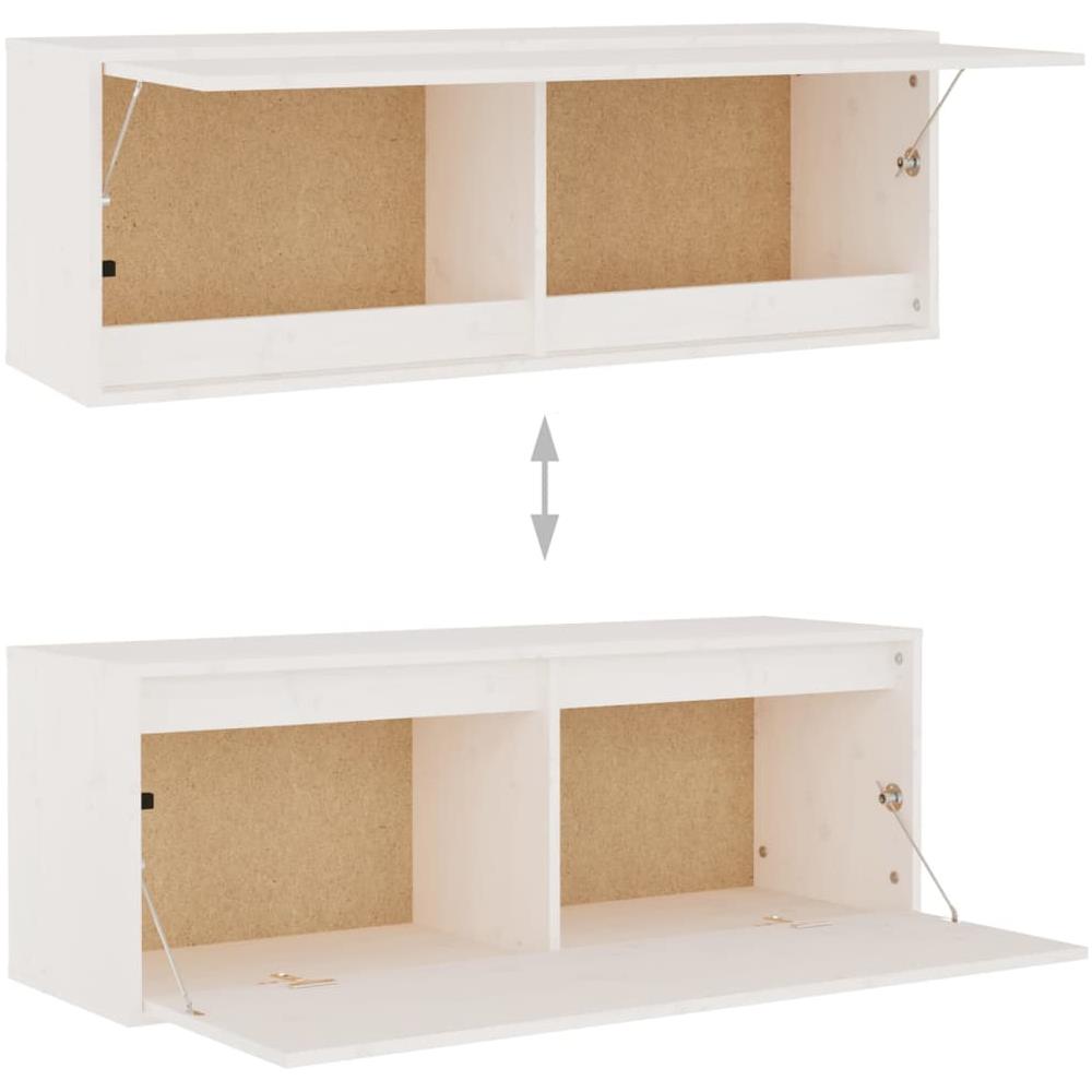 Mobili Porta Tv 5 Pz Bianchi In Legno Massello Di Pino - Foto 8