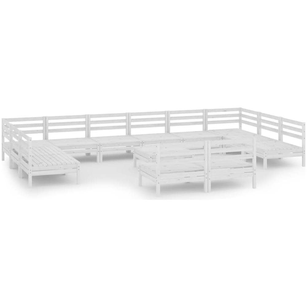 Set Divani Da Giardino 13 Pz Bianco In Legno Massello Di Pino - Foto 1