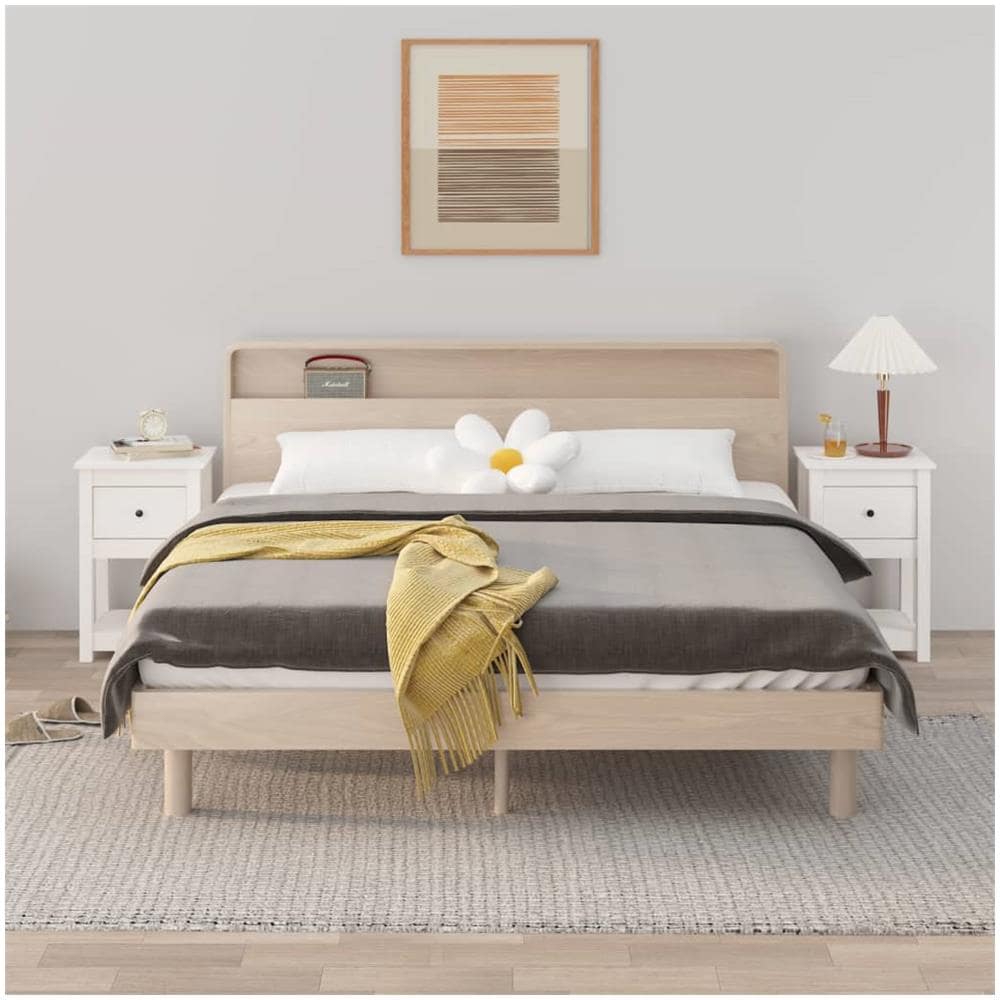 Comodini 2 Pz Bianca 40x35x61,5 Cm In Legno Massello Di Pino - Foto 1