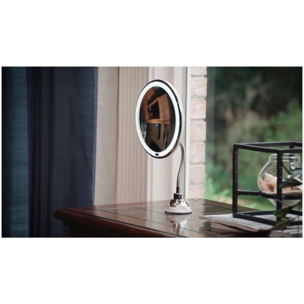 Specchio Flessibile - Specchio Led, Attacco A Ventosa, Manico Flessibile, Specchio D'ingrandimento X10 - Foto 2