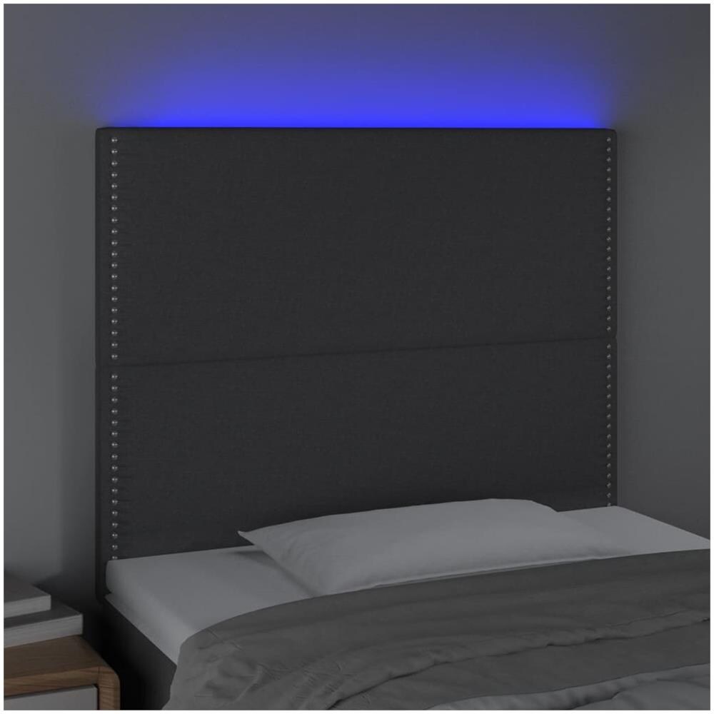 Testiera A Led Grigioscuro 100x5x118/128cm Intessuto - Foto 3