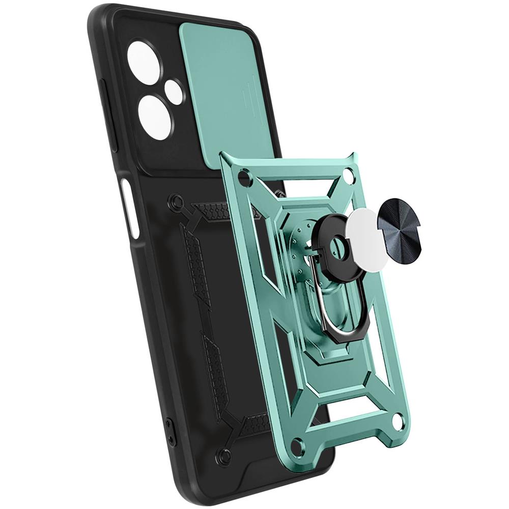 Cover Xiaomi Redmi Note 12 5g Con Copri-fotocamera E Anello Di Supporto Verde - Foto 2
