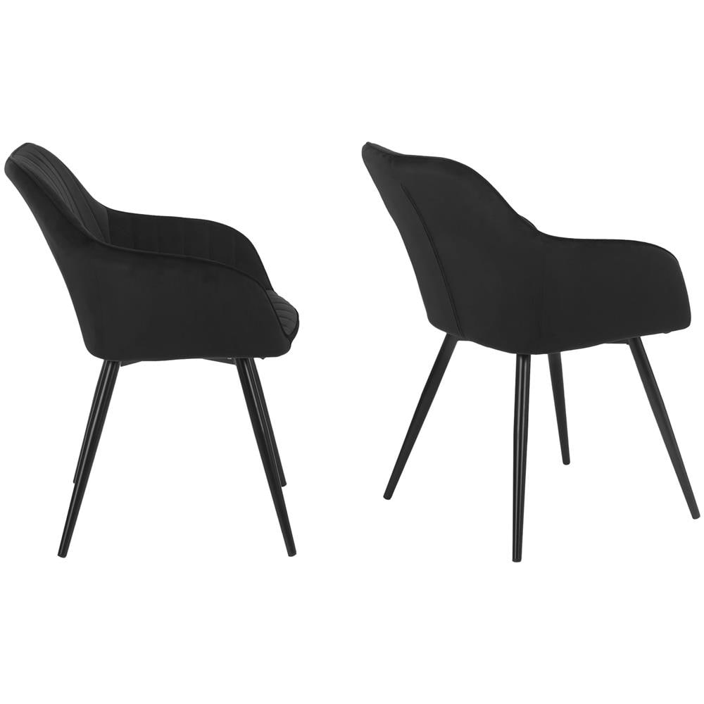 Set Di 2 Sedie In Velluto Nero Bertille - Foto 2