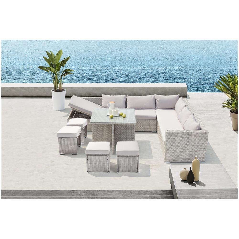 Set Di Mobili Da Giardino 10 Posti In Resina Grigio Samoa - Foto 5