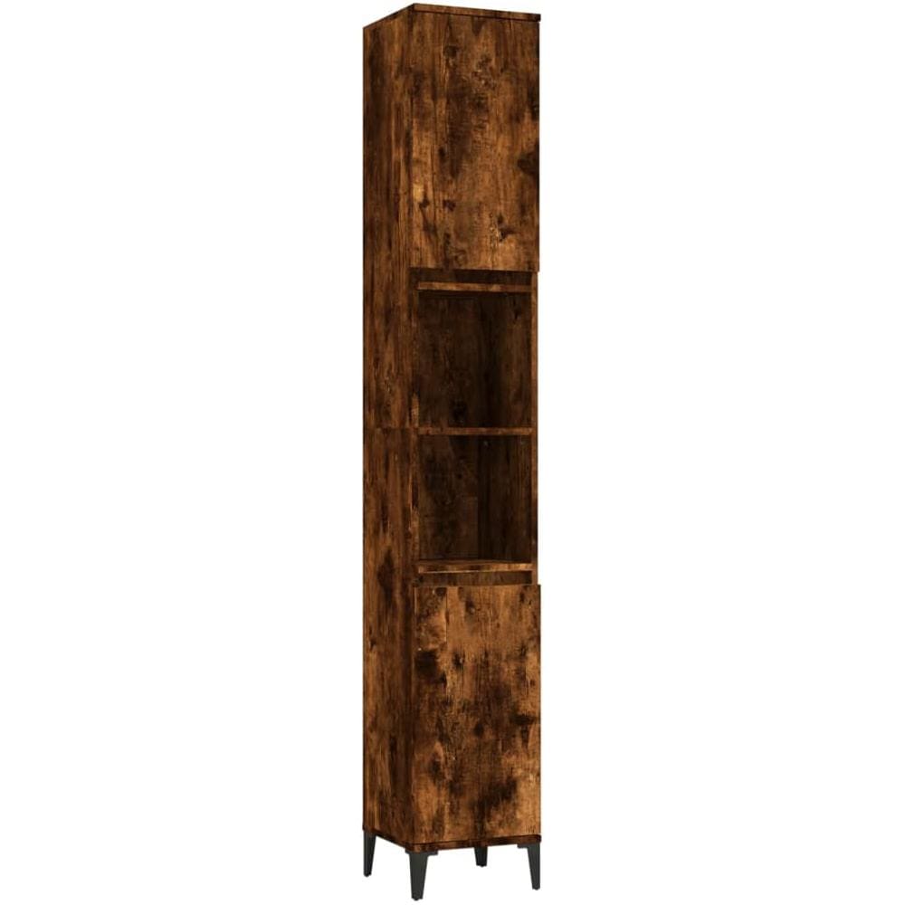 Armadietto Bagno Rovere Fumo 30x30x190 Cm In Legno Multistrato - Foto 2