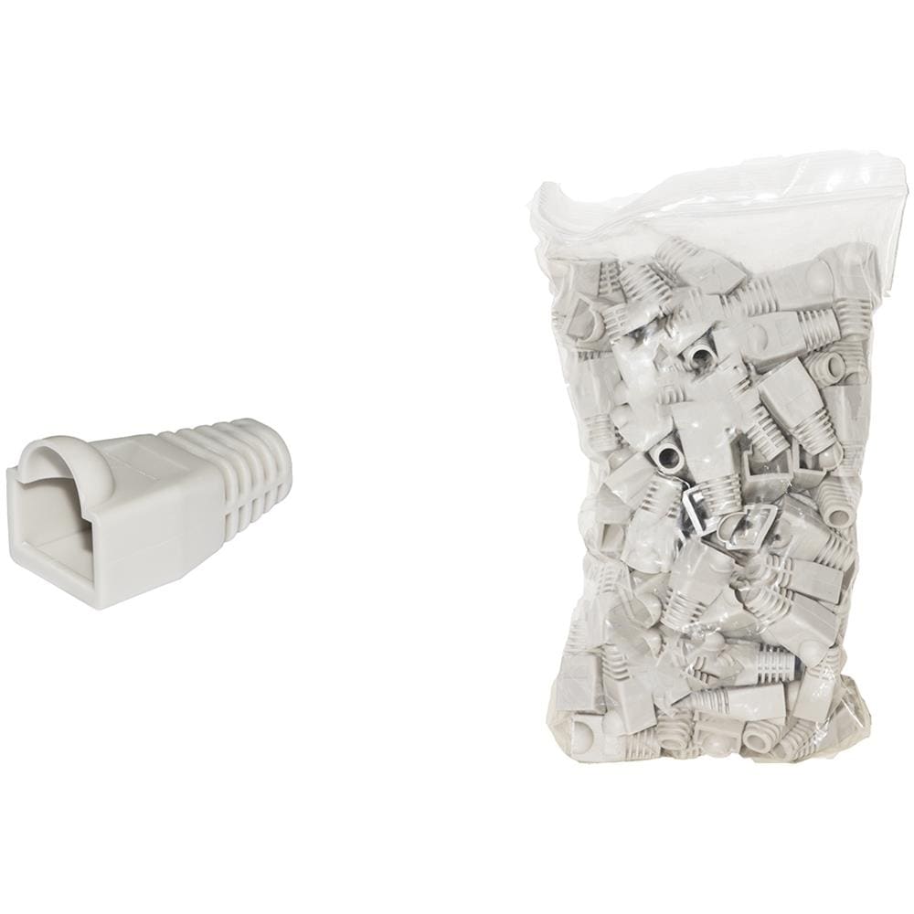 Confezione 100 Copriconnettori 6mm Per Plug Rj45 8 Poli Cavo Cat 5e- 6 Grigio - Foto 1