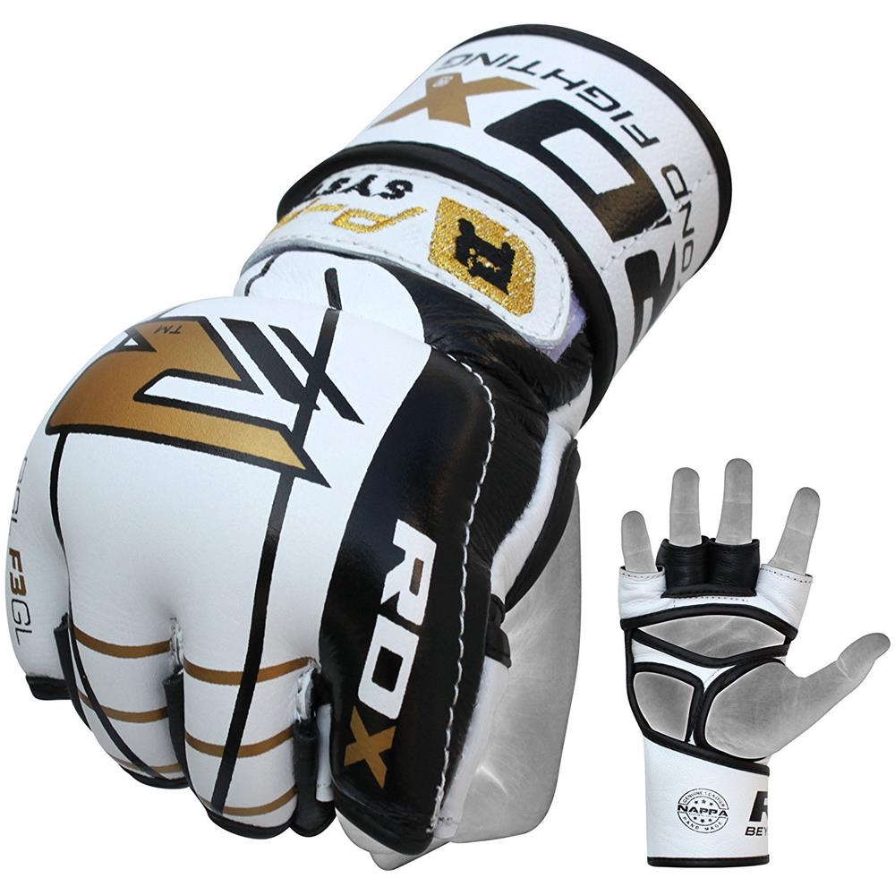 Pelle Di Vacchetta Mma Guantoni Grappling Guanti Sparring Ufc Sacco Allenamento F3gl M - Foto 1