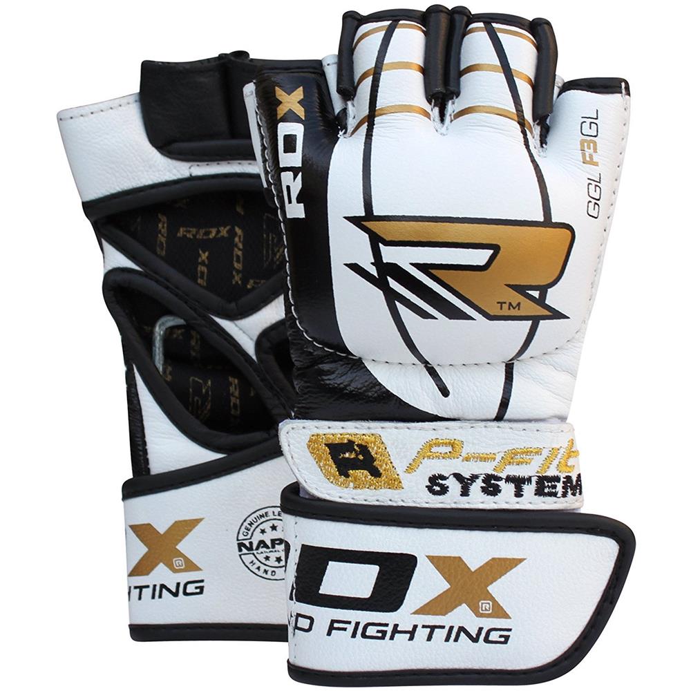 Pelle Di Vacchetta Mma Guantoni Grappling Guanti Sparring Ufc Sacco Allenamento F3gl M - Foto 2