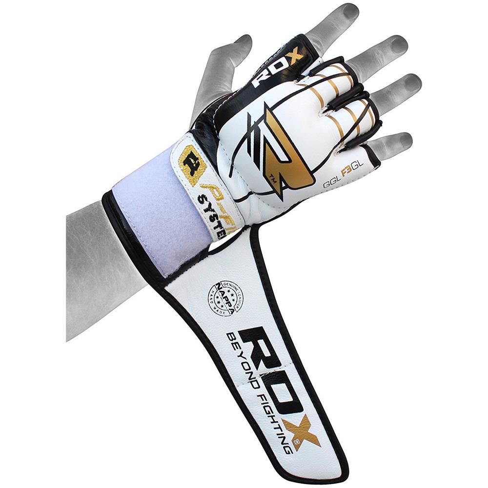 Pelle Di Vacchetta Mma Guantoni Grappling Guanti Sparring Ufc Sacco Allenamento F3gl M - Foto 7