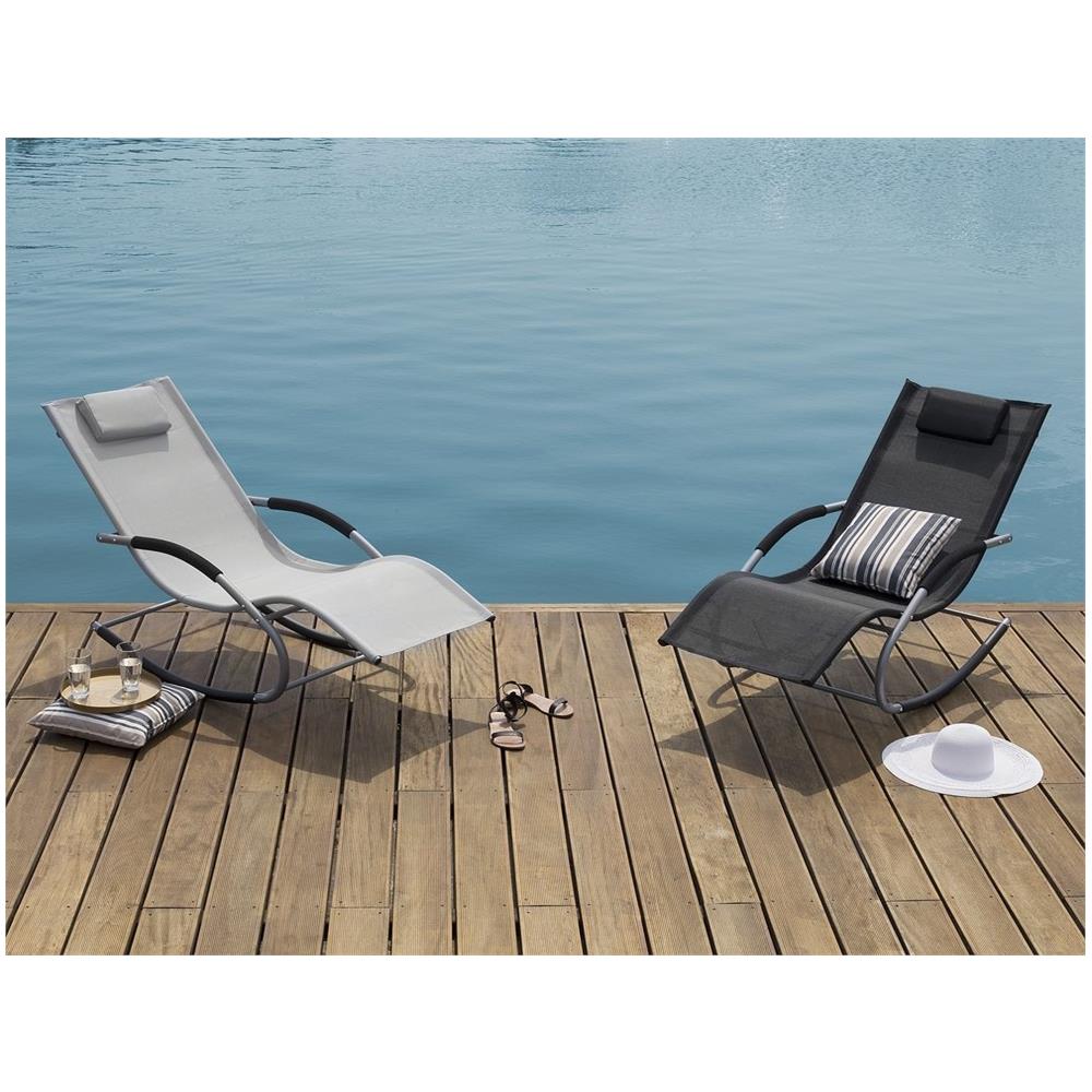 Lettino Da Giardino Nero Carano - Foto 2