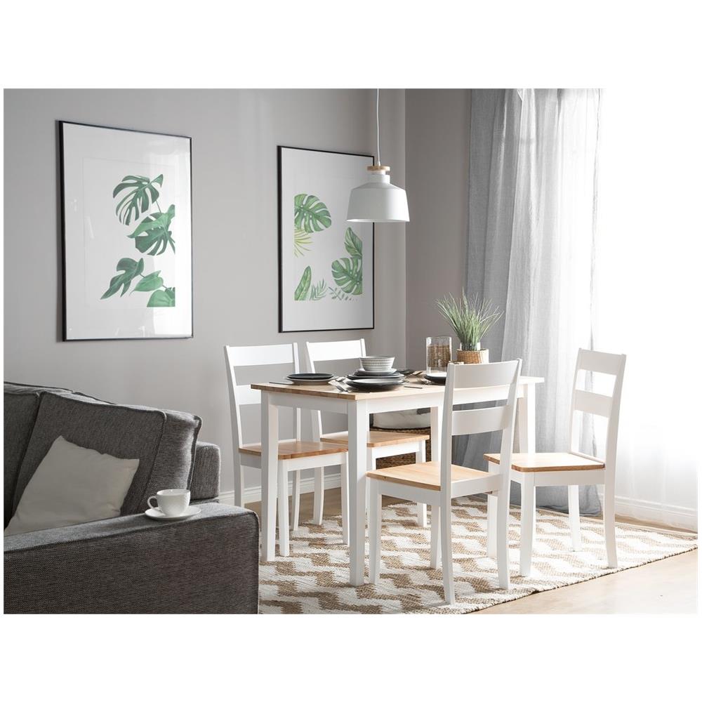 Tavolo Da Pranzo In Legno Marrone / bianco 114 X 68 Cm Georgia - Foto 2