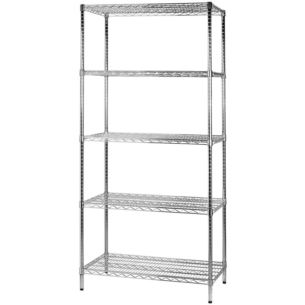 Scaffale In Metallo Cromato 5 Ripiani 60x90x200cm 5x609020 - Foto 1