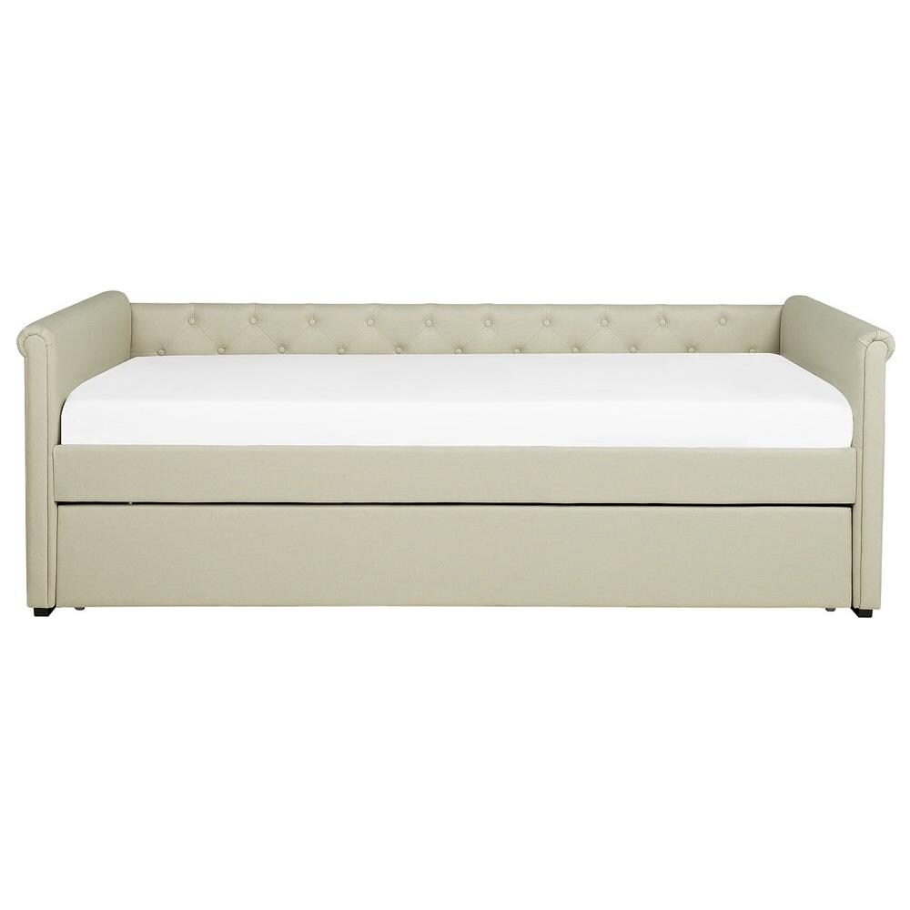 Letto Da Giorno In Tessuto Beige 90x200cm Libourne - Foto 2