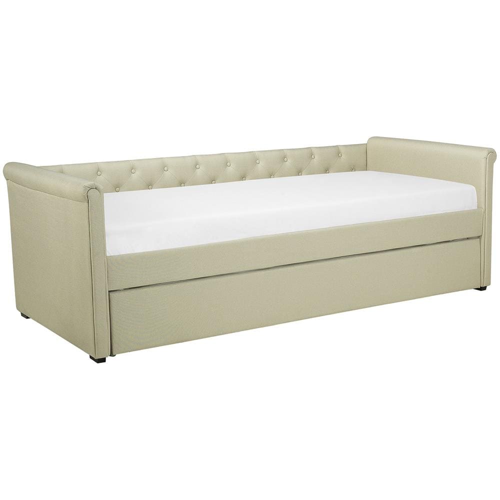 Letto Da Giorno In Tessuto Beige 90x200cm Libourne - Foto 1