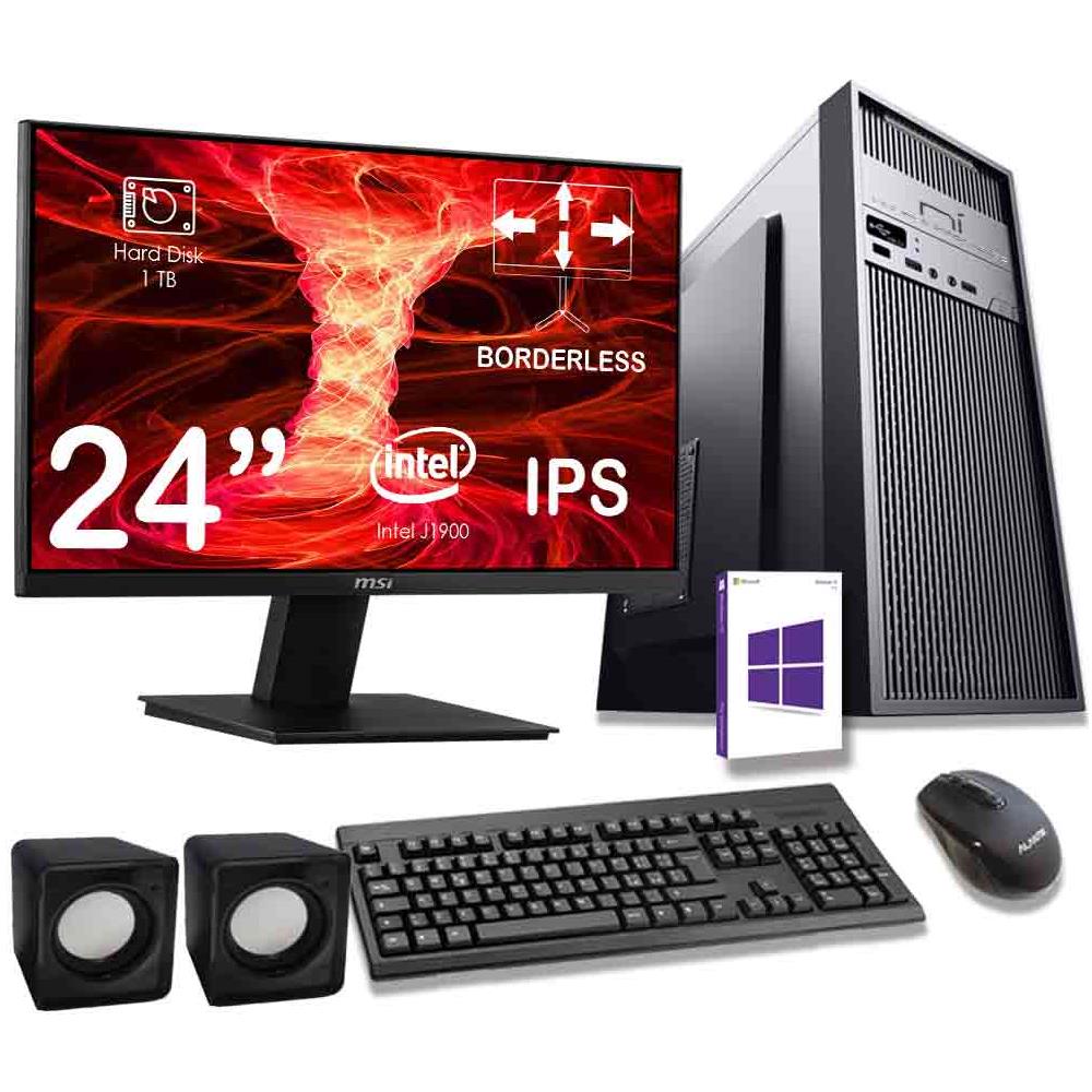 Computer Completo 8gb Ram Ssd 1tb Monitor Mouse Tastiera Altoparlanti Inclusi - Foto 1