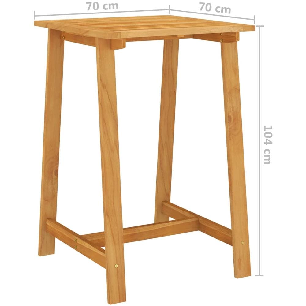 Tavolo Da Bar Da Giardino 70x70x104 Cm In Massello Di Acacia - Foto 8