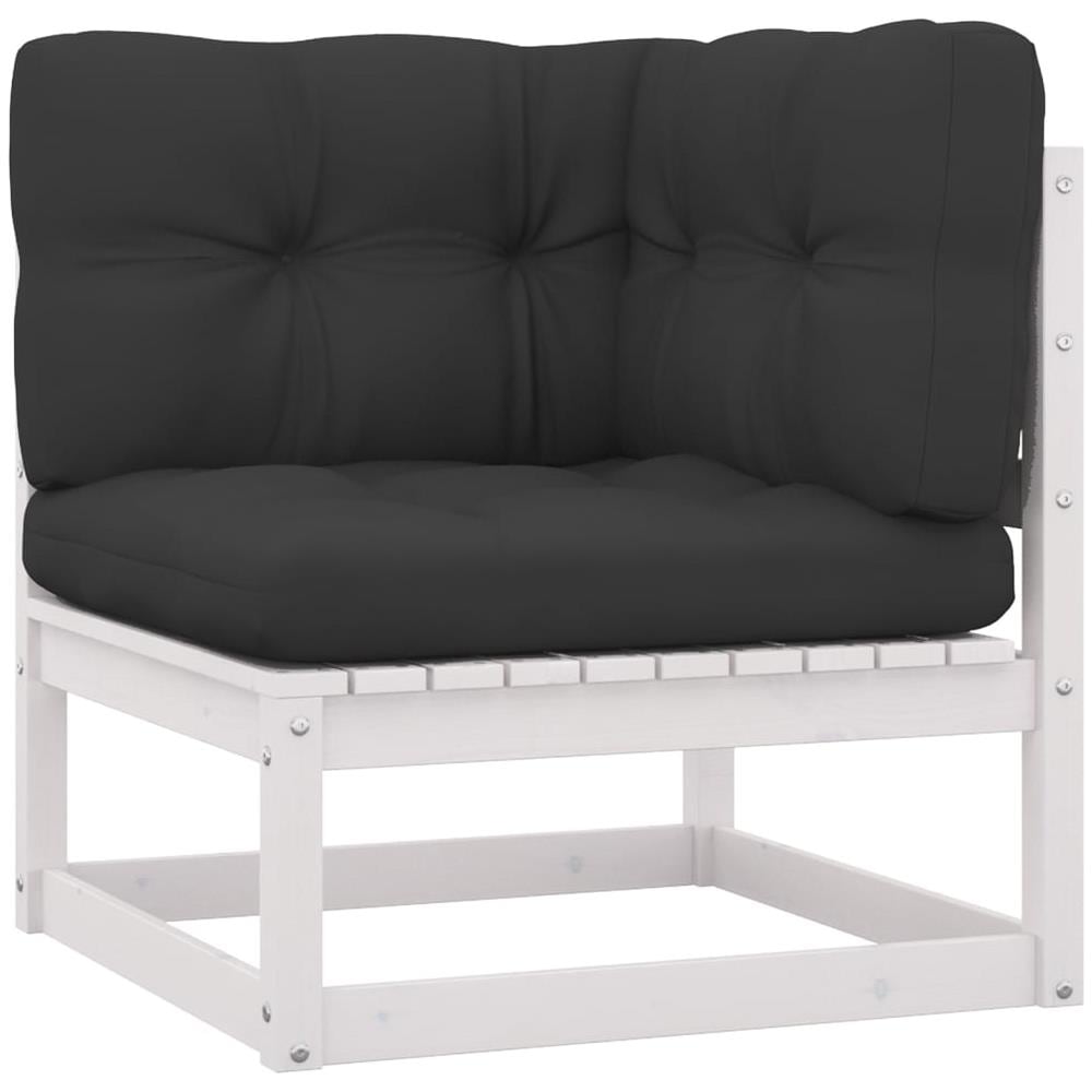 Set Divani Da Giardino 7 Pz Cuscini Legno Massello Pino Bianco - Foto 2