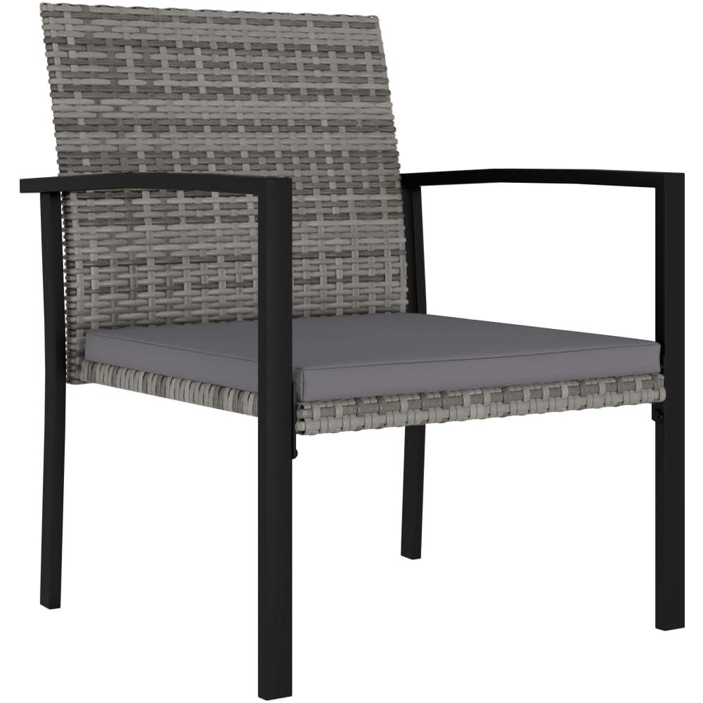 Sedie da Pranzo per Giardino 2 pz in Polyrattan Grigio - Foto 2
