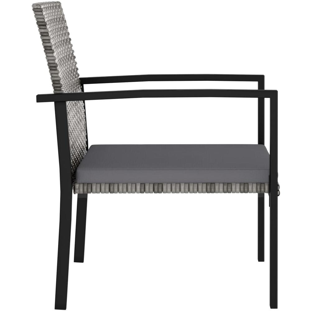 Sedie da Pranzo per Giardino 2 pz in Polyrattan Grigio - Foto 3