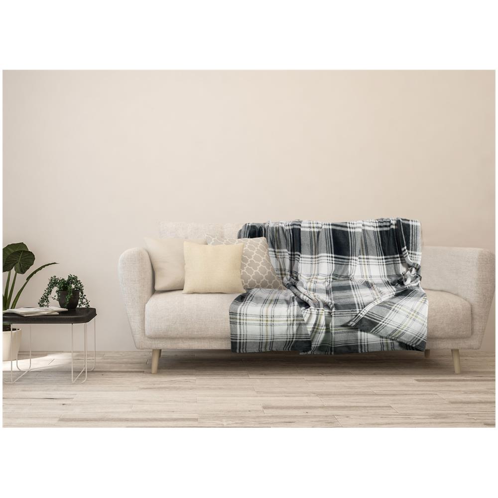 Plaid Divano Tartan Scozzese A Quadri Coperta Inverno Calda Morbida 2 Piazze Grigio - Foto 1