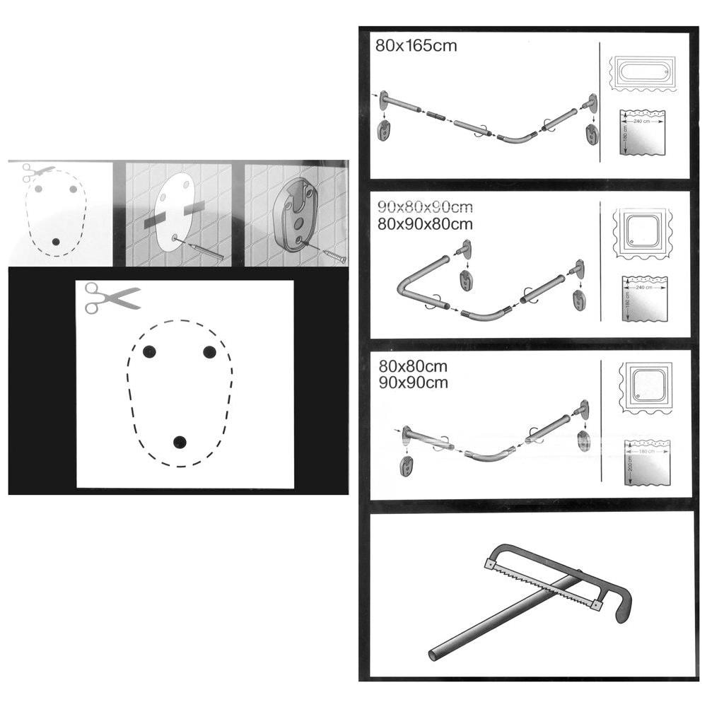 Barra Universale Per Tenda Doccia, Ø 2 Cm, Cromata, - Foto 5