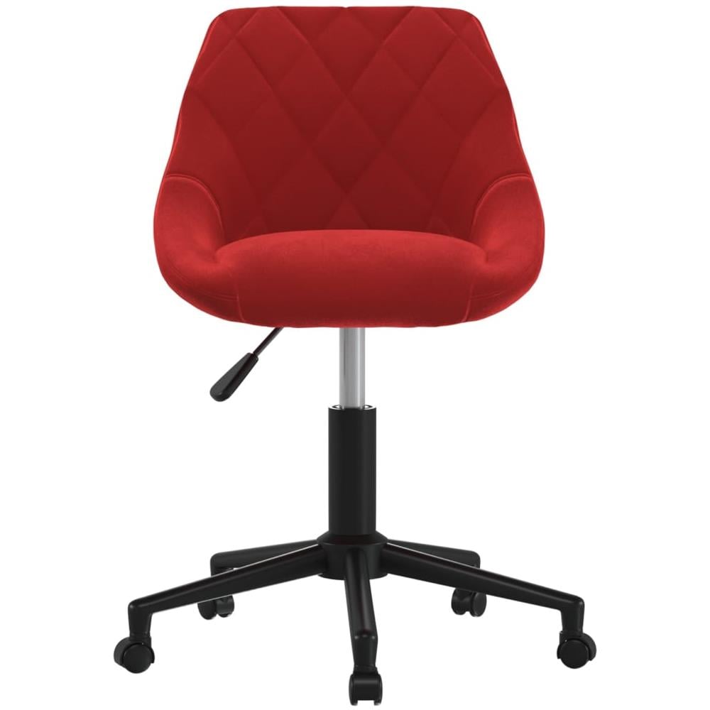 Sedia Da Pranzo Girevole Rosso Vino In Velluto - Foto 2