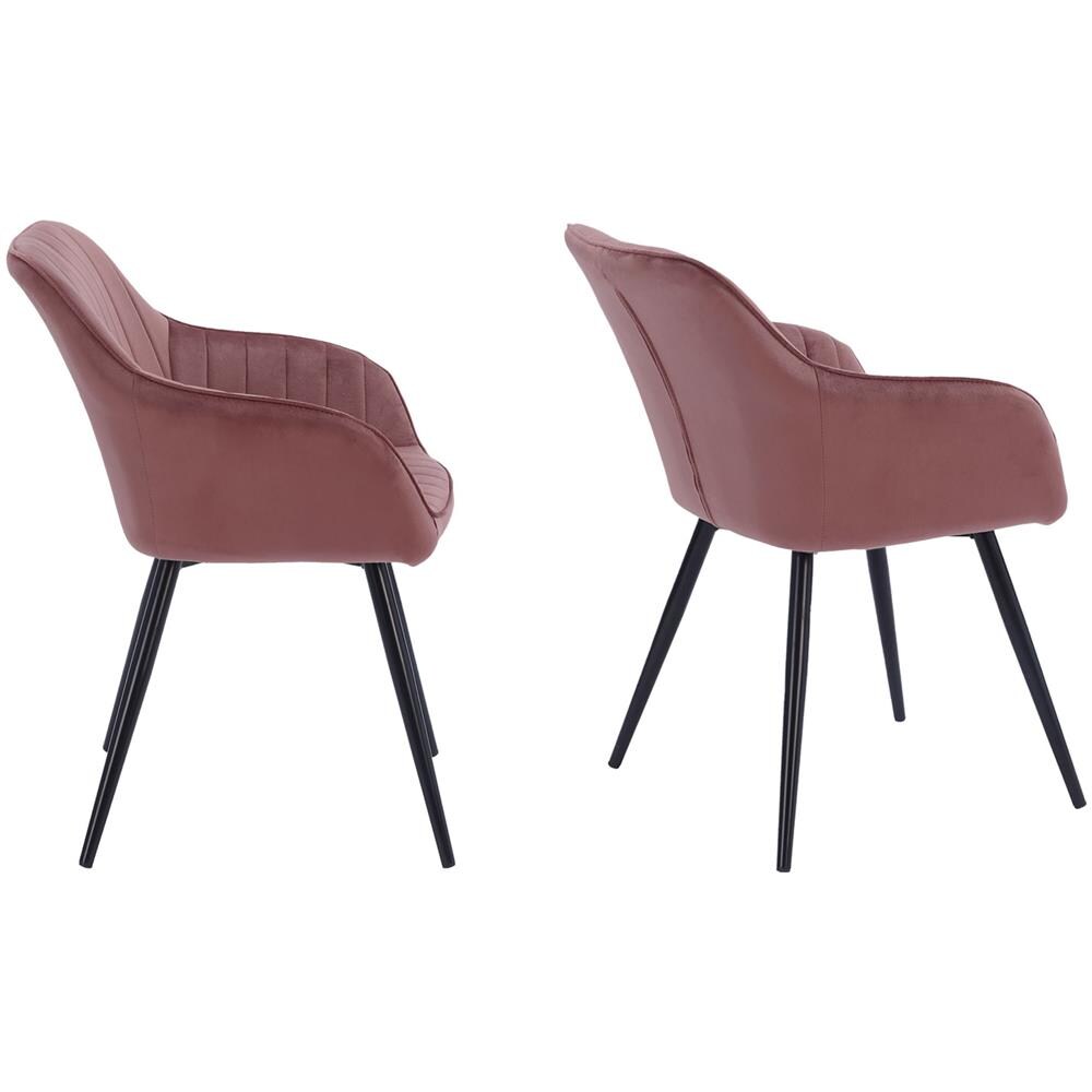 Set Di 2 Sedie In Velluto Rosa Bertille - Foto 2