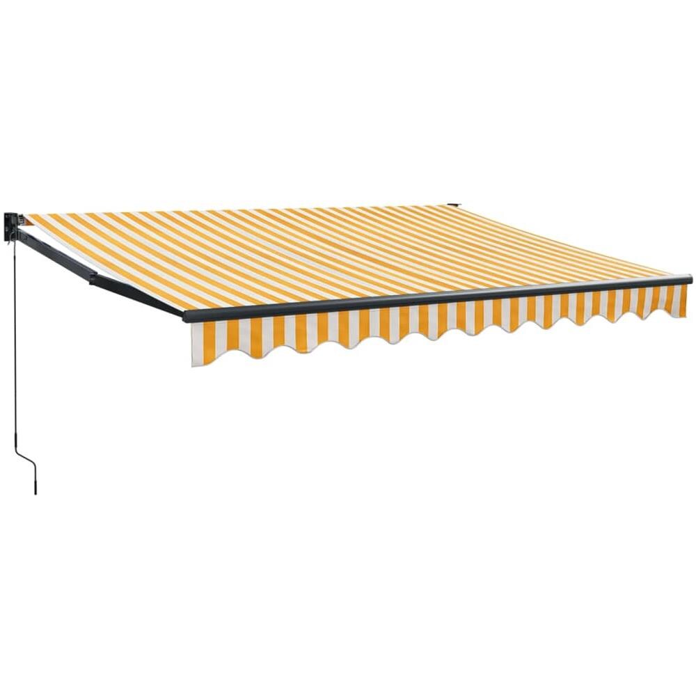 Tenda Retrattile Gialla E Bianca 3,5x2,5 M Tessuto E Alluminio - Foto 1