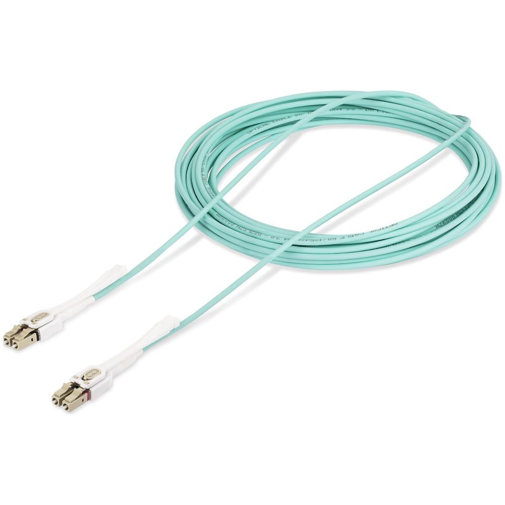 Cavo in fibra ottica multimodale OM4 LC a LC (UPC) con linguette push-pull, 10m, 50/125µm, Reti 100G, Insensibile alla piegatura, Bassa perdita di inserzione, Cavo patch /bretella in fibra ottica LSZH - Foto 5