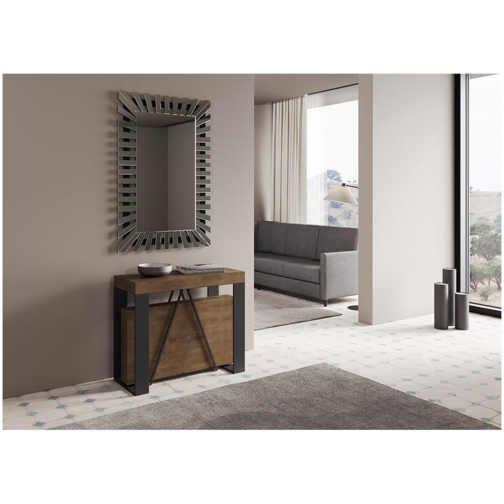 Consolle allungabile 90x40/300cm Zamat noce telaio antracite - Foto 2