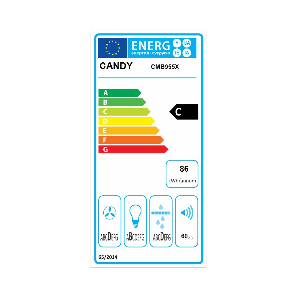 Cappa Decorativa a Parete CMB 955 X Filtrante e Aspirante a 90 cm Colore Inox - Foto 2