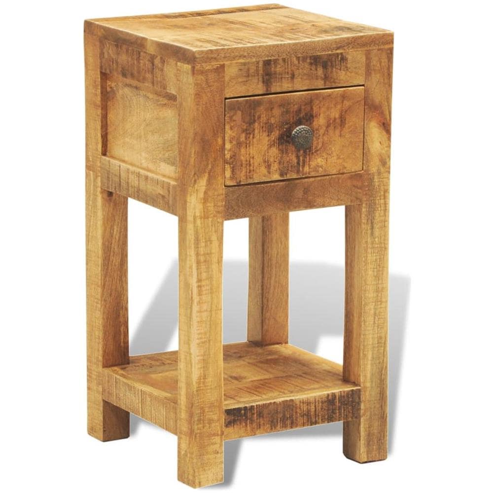 Tavolino In Legno Solido Comodino Con 1 Cassetto - Foto 2