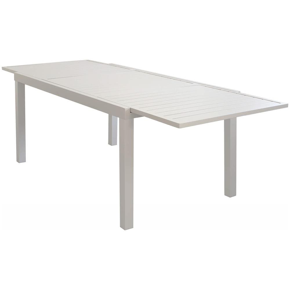 Set Tavolo Giardino Rettangolare Allungabile 160/240 X 90 Con 10 Poltrone In Alluminio Tortora Da Esterno Giardino - Foto 2