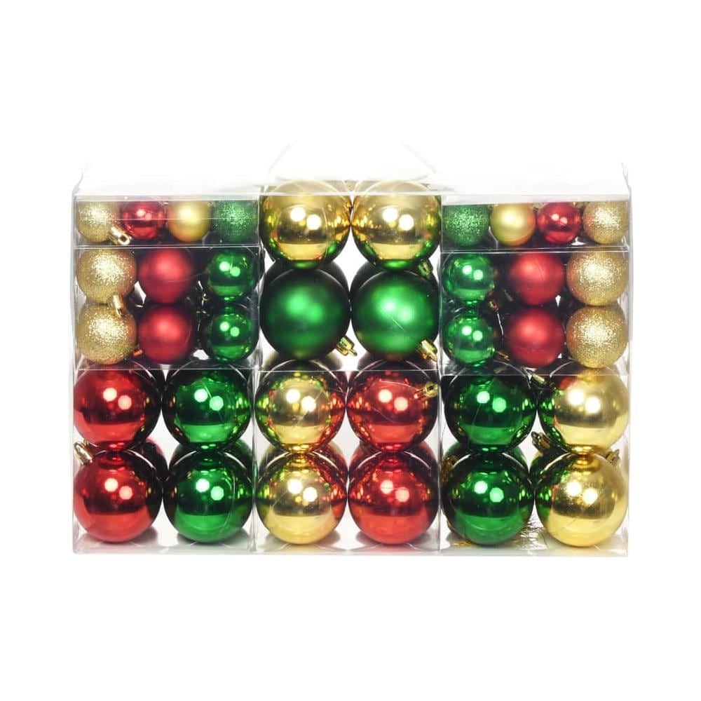 Set Palline Di Natale 100 Pz 6 Cm Rosso / oro / verde - Foto 1