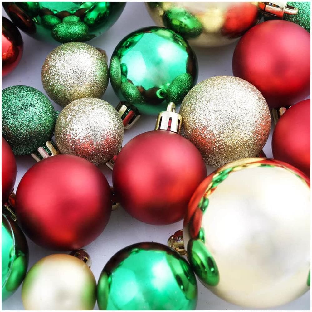 Set Palline Di Natale 100 Pz 6 Cm Rosso / oro / verde - Foto 2