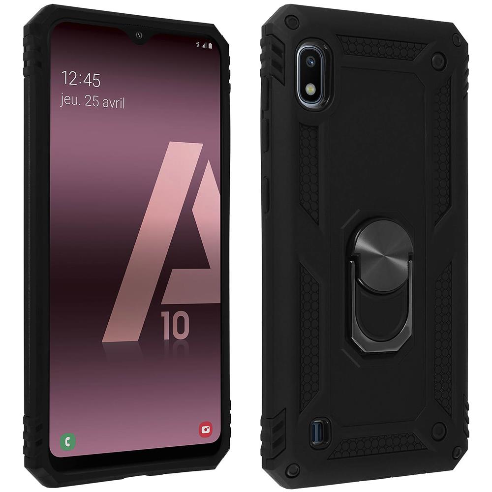 Cover Galaxy A10 Bi-materia Rigida Morbida Anello Magnetico Stand Nero - Foto 1