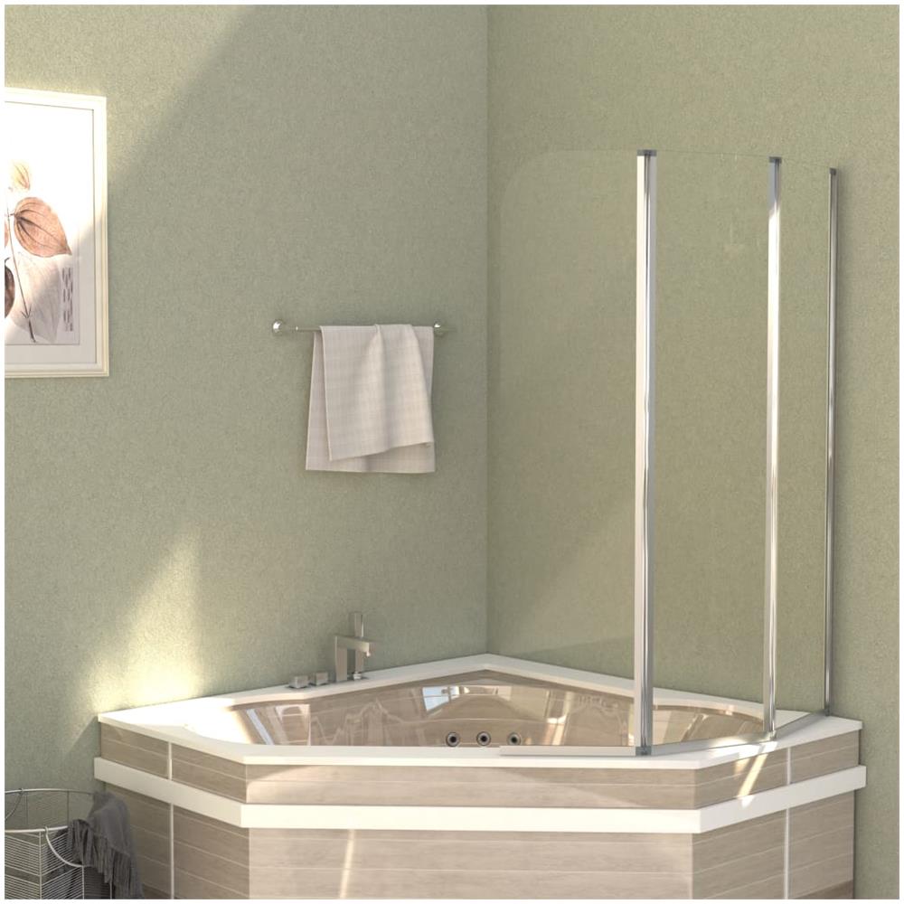 Cabine da Bagno 2 pz 104x130 cm in Vetro Temperato Trasparente - Foto 2