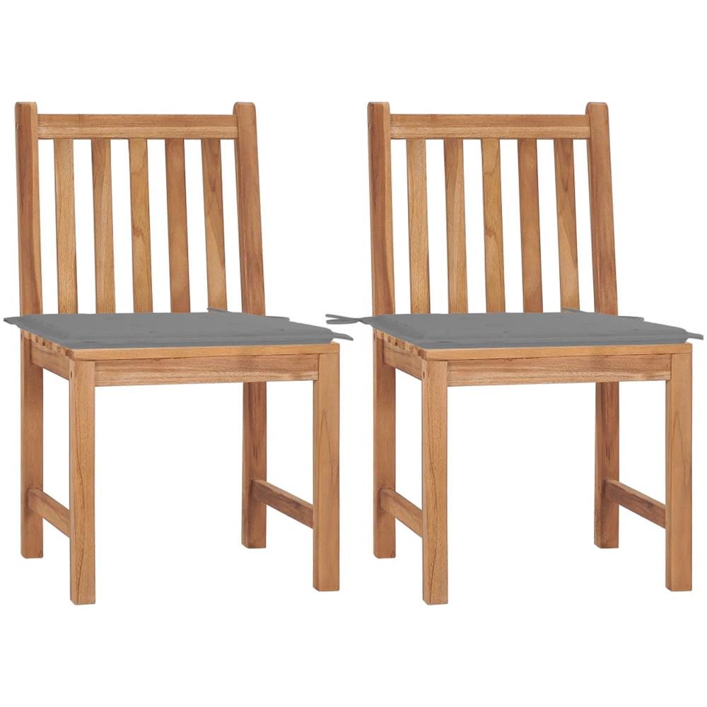 Sedie Da Giardino 2 Pz Con Cuscini In Legno Massello Di Teak - Foto 1
