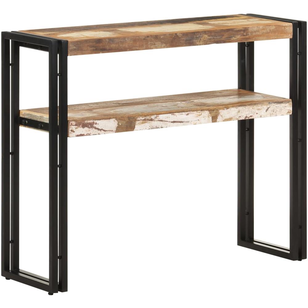 Tavolo Consolle 90x30x75 Cm In Legno Massello Di Recupero - Foto 9