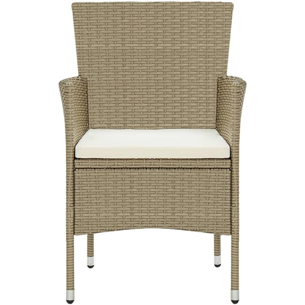 Sedie da Pranzo per Giardino 2 pz in Polyrattan Beige - Foto 3