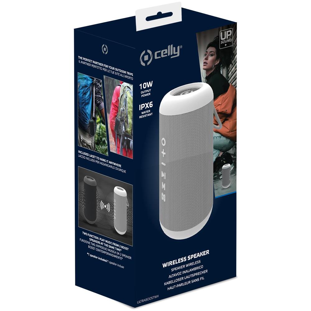 Speaker Portatile Ricaricabile ULTRABOOST Wireless Potenza 10 Watt Colore Bianco - Foto 5