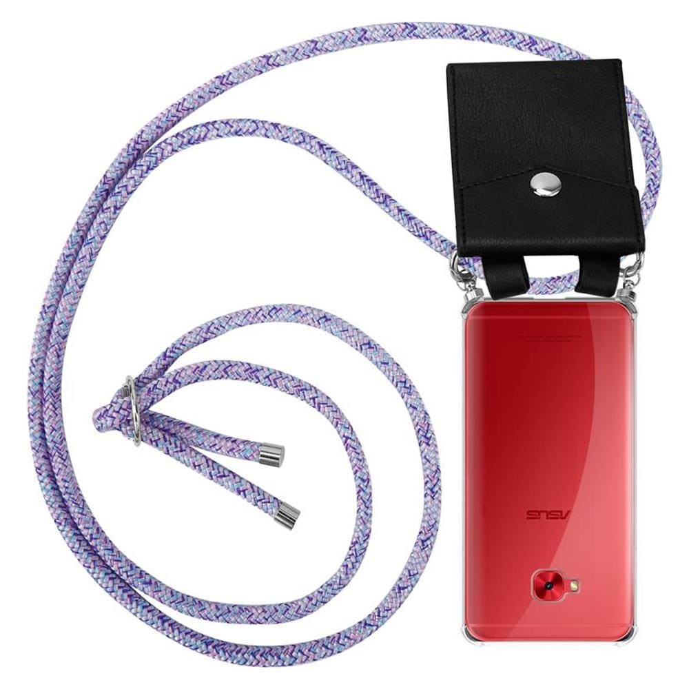 Catena Di Telefoni Cellulari Compatibile Con Asus Zenfone 4 Selfie Pro In Unicorn - Coperchio Protettivo In Silicone Con Anelli D'argento, Cinturino In Corda E Custodia Staccabile - Foto 1