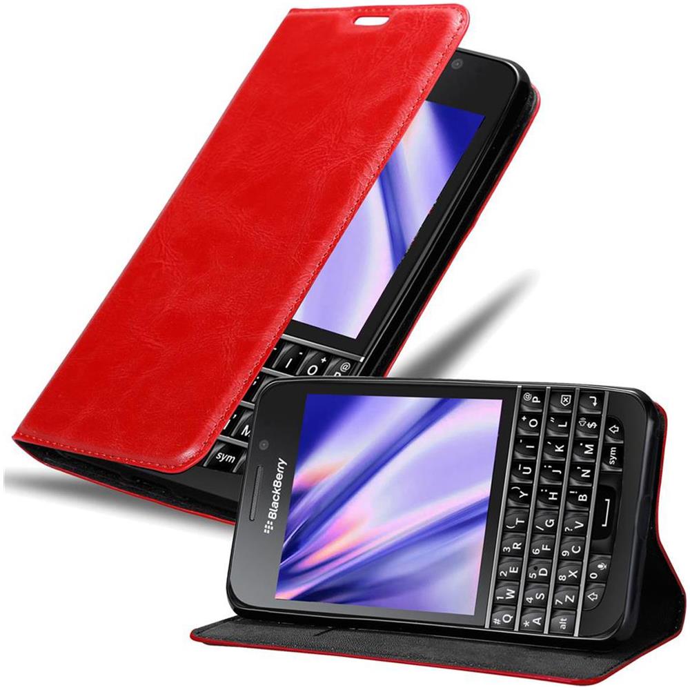 Custodia Compatibile Con Blackberry Q10 In Rosso Mela - Coperchio Protettiva Con Chiusura Magnetica, Funzione Stand E Tasca Per Le Carte - Foto 1