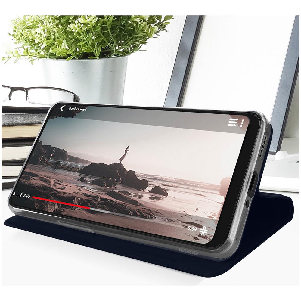 Skin Pro“ Custodia Per Oppo Reno 8 Pro“ Con Flip E Supporto Per Carte, Colore Blu. - Foto 2