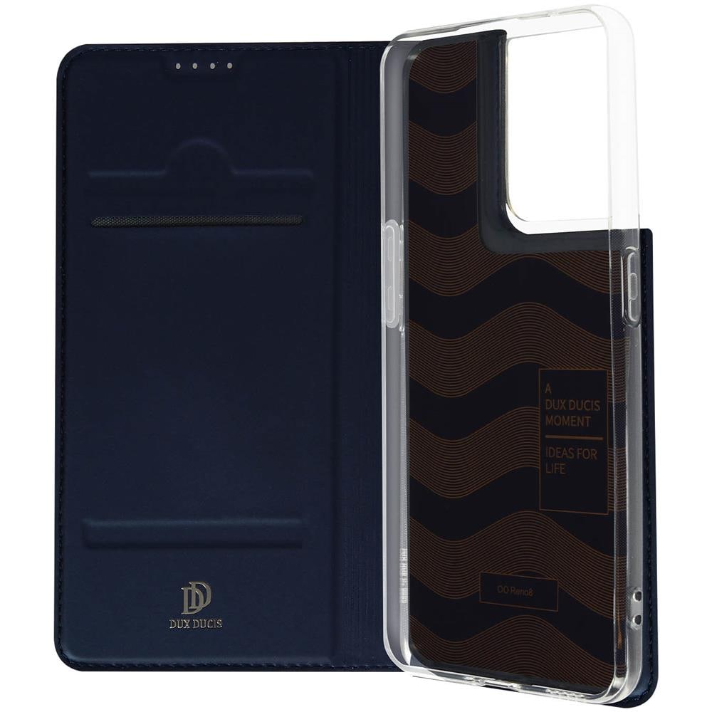Skin Pro“ Custodia Per Oppo Reno 8 Pro“ Con Flip E Supporto Per Carte, Colore Blu. - Foto 1