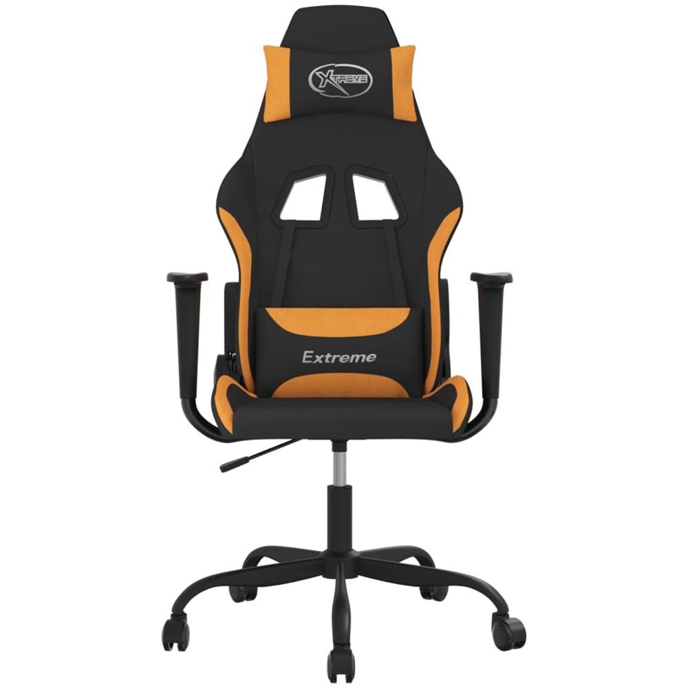Sedia Da Gaming Nero E Arancione In Tessuto - Foto 2