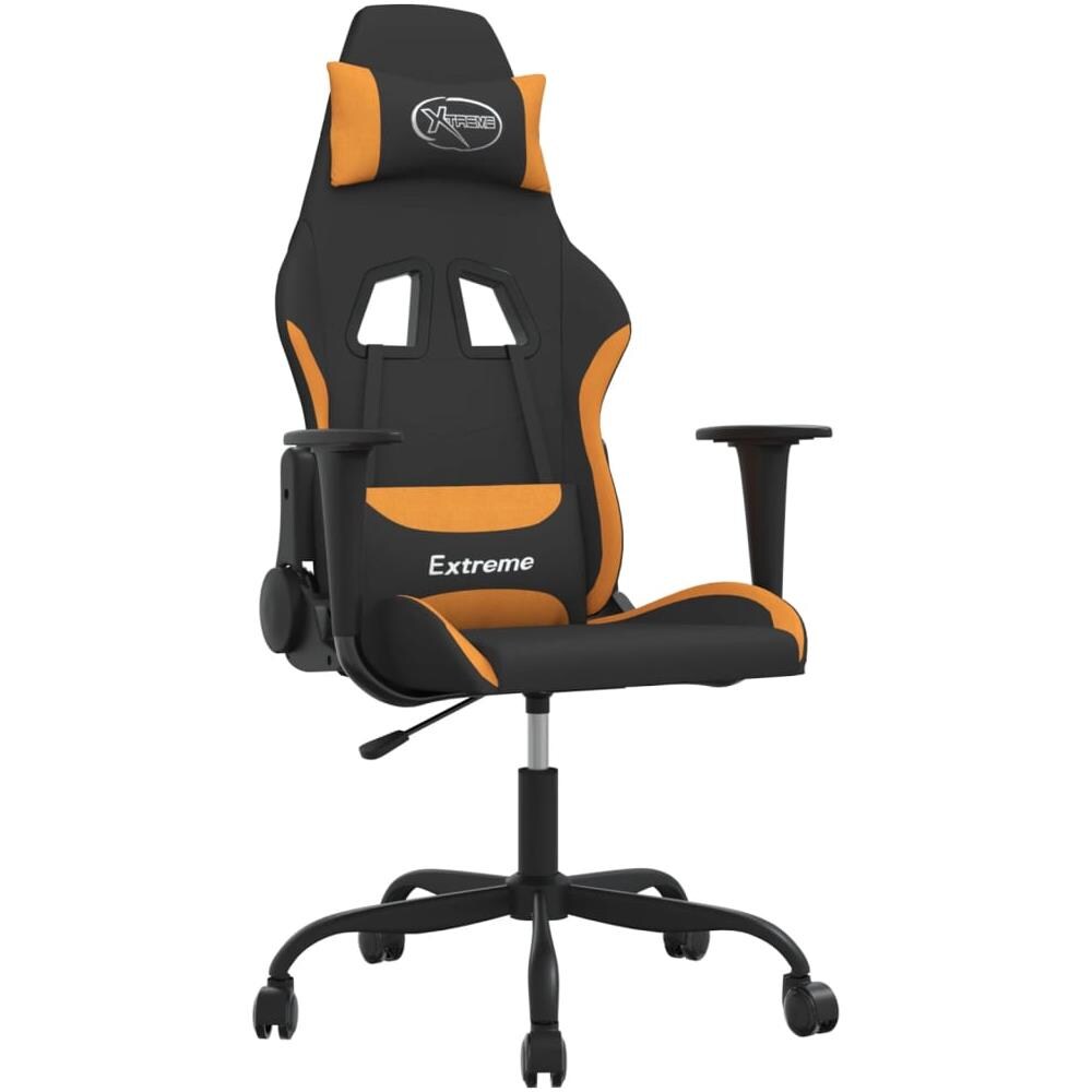 Sedia Da Gaming Nero E Arancione In Tessuto - Foto 1