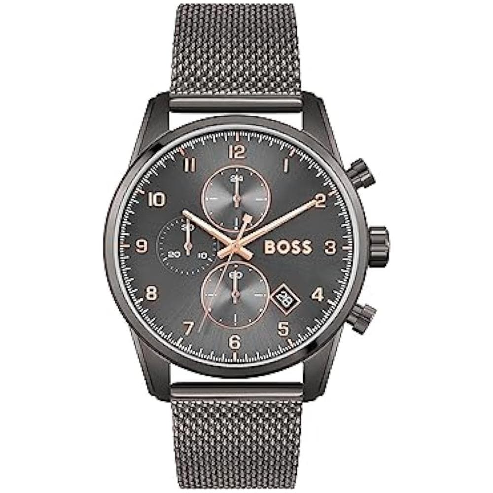 Orologio Con Cronografo Al Quarzo Da Uomo Con Cinturino In Maglia Metallica In Acciaio Inossidabile Grigio - 1513837 - Foto 2