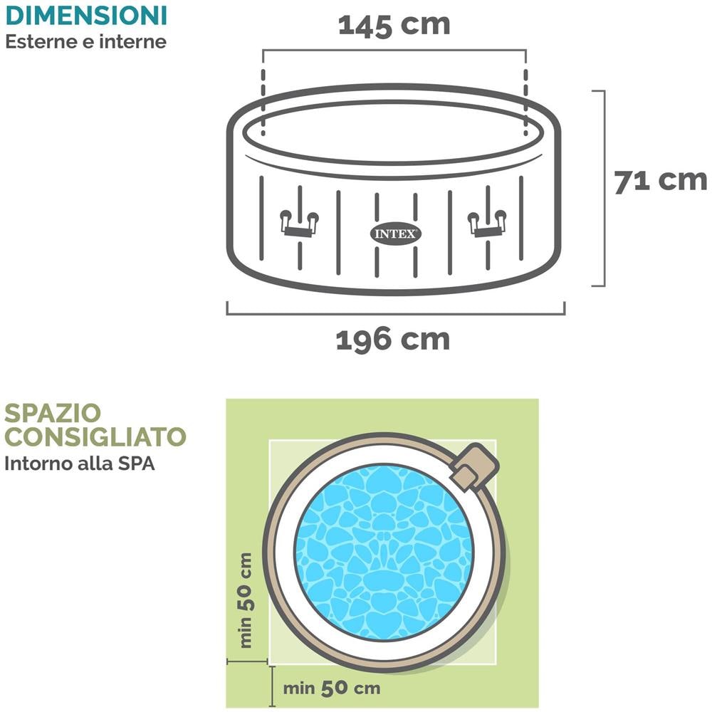 28426EX - Spa Idromassaggio Bubble Massage | 4 Posti 196x196x71 cm - Foto 10